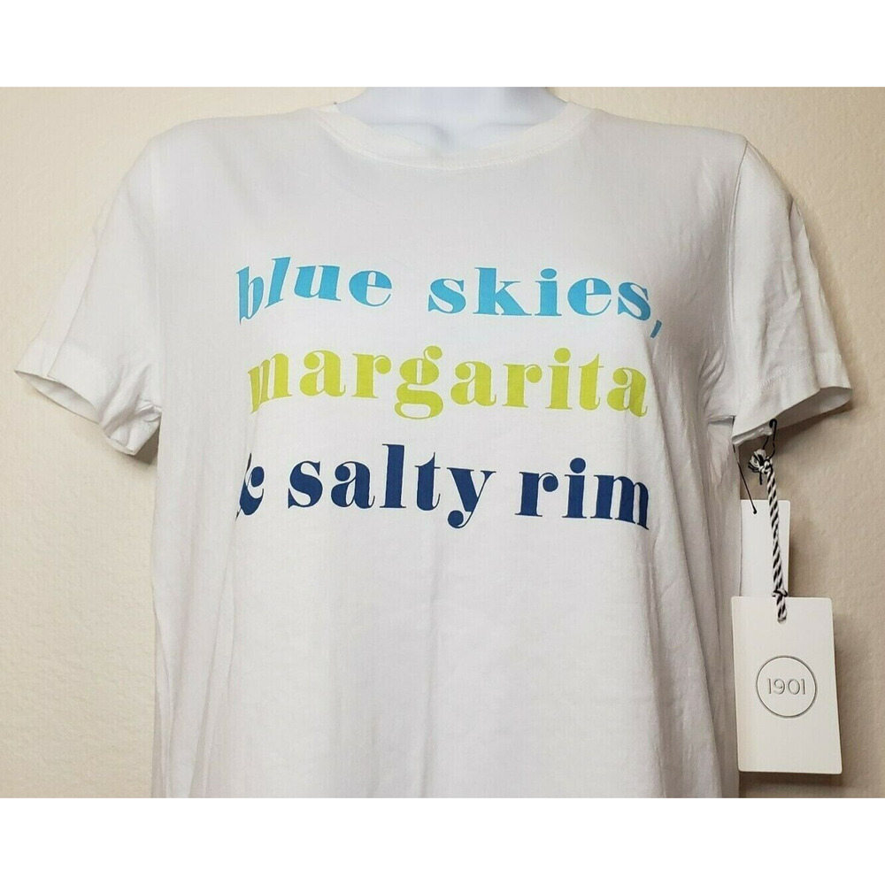 1901 Graphic Tee "Blue Skies Margarita & Salty Rim" Sz Extra Large/XL White NWT